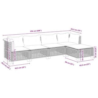 VidaXL Ensemble de canapés de jardin rotin synthétique  