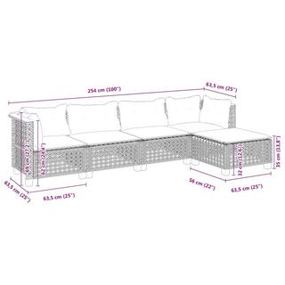VidaXL Ensemble de canapés de jardin rotin synthétique  