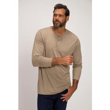 T-shirt JP 1880 Henley Basic, manches longues et patte de boutonnage sable