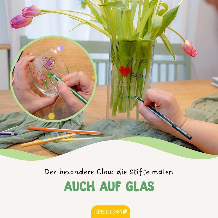 Papierdrachen Buntstifte für Glas und Papier  