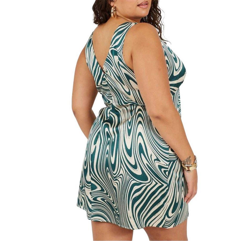 Brave Soul Plus Size Ärmelloses Minikleid mit V Ausschnitt  
