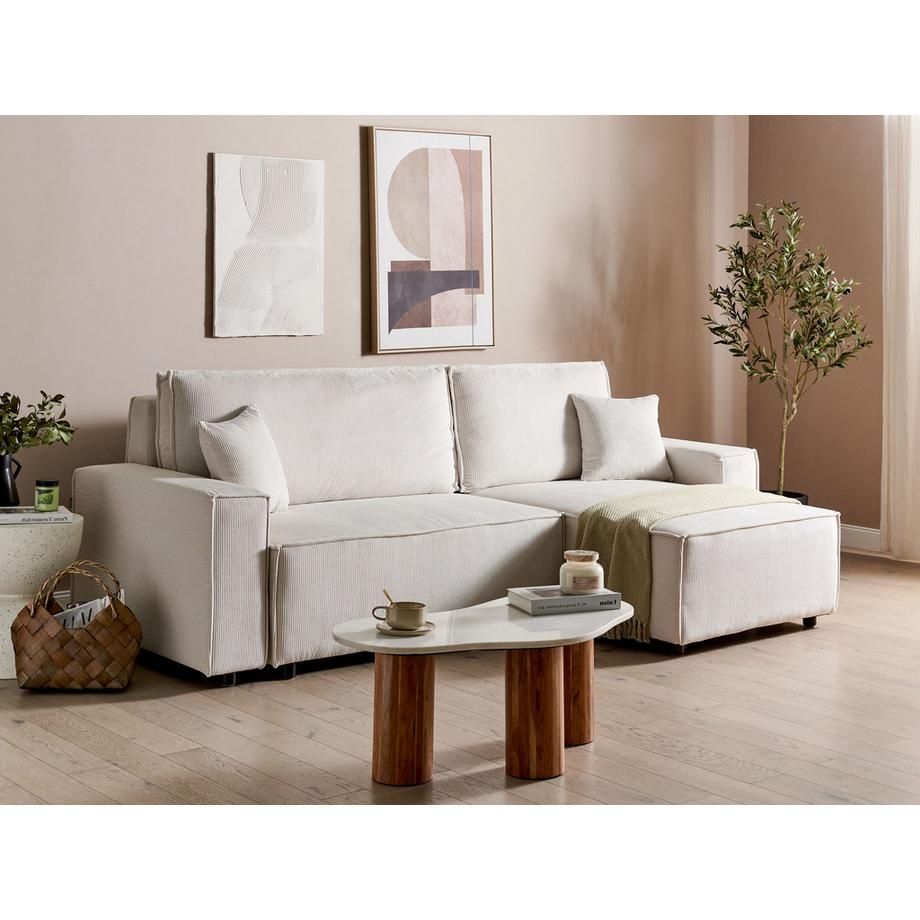 Beliani Divano letto en Velluto a coste Moderno ABACKA  