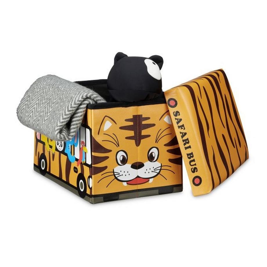 Coffre à jouets pliable avec espace de rangement