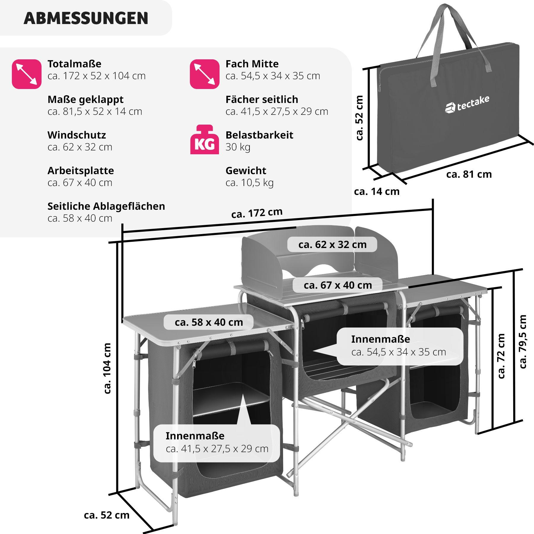 Tectake  Cucina da campeggio 