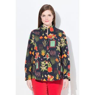 Ulla Popken Blusa Stampa Country Collo Montante Maniche Lunghe  