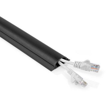 Gestion des câbles | Canal | 1 pc. | Epaisseur maximale du câble : 16 mm | PVC | Noir