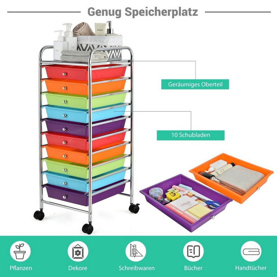 Northix Chariot de rangement avec 10 tiroirs  