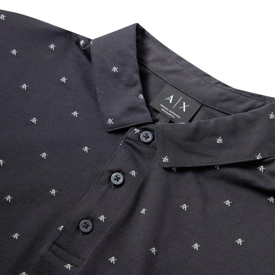 Armani Exchange Polo Manches Courtes avec Logo et Détail Rayé  