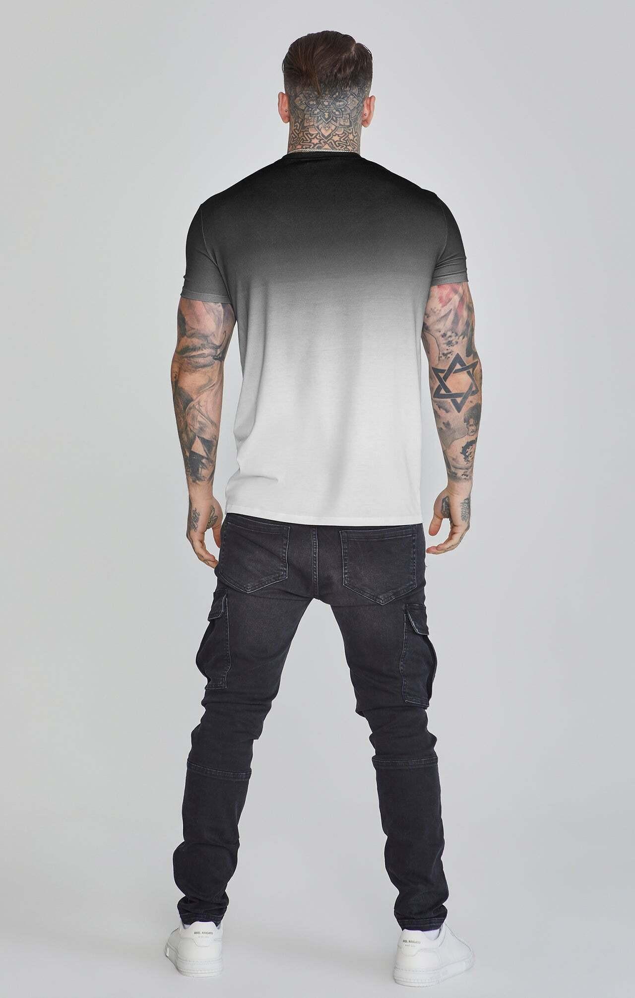 Sik Silk  T-shirt Fade T-Shirt in Black, Grey 