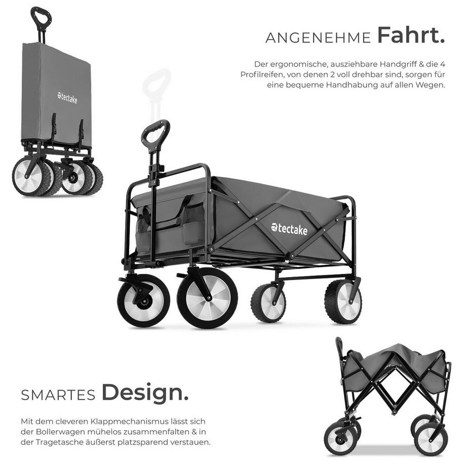 Tectake  Chariot pliable LEON avec poignée téléscopique 