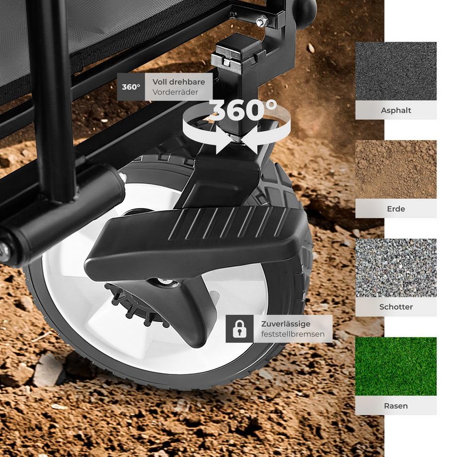 Tectake  Chariot pliable LEON avec poignée téléscopique 