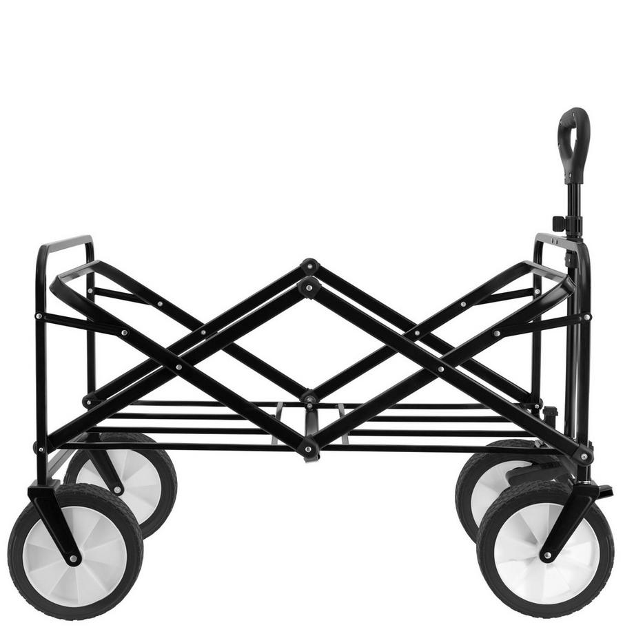 Tectake Bollerwagen Leon faltbar mit Bremsen und gummierten Kunststoffrädern  
