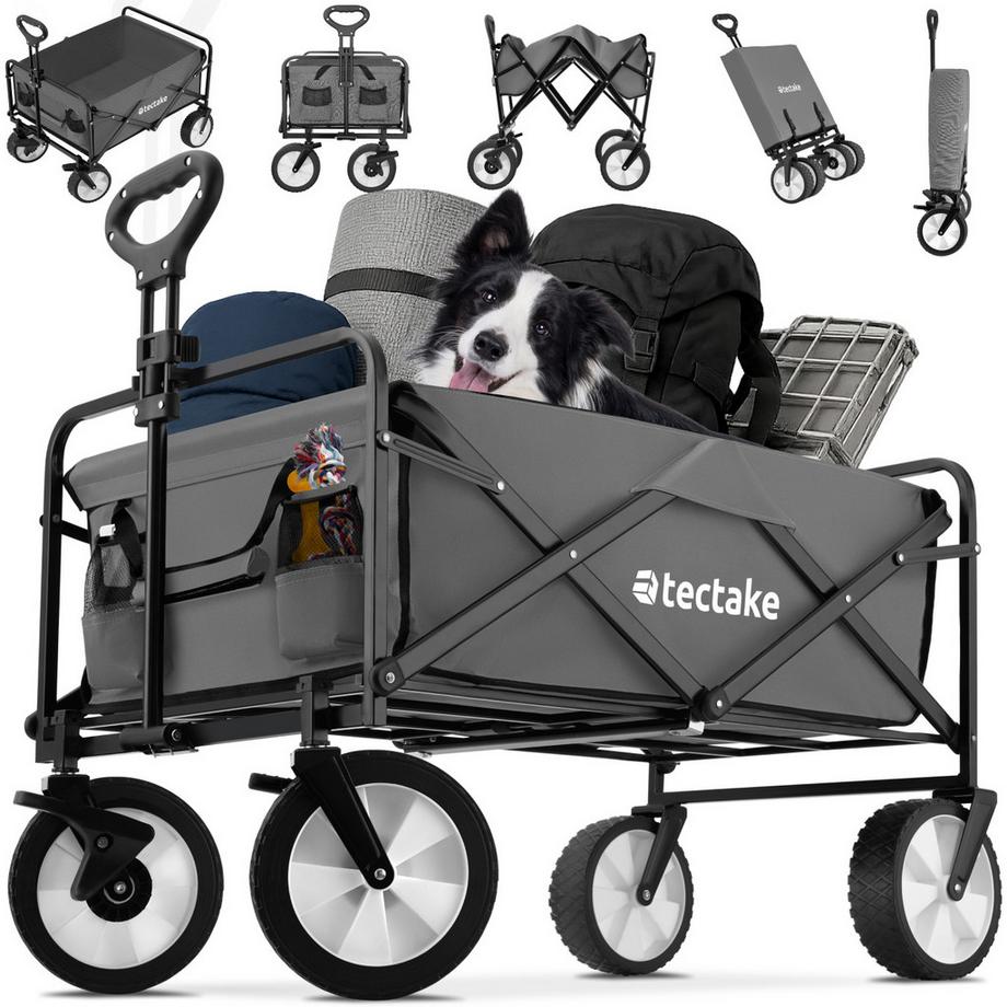 Tectake  Chariot pliable LEON avec poignée téléscopique 