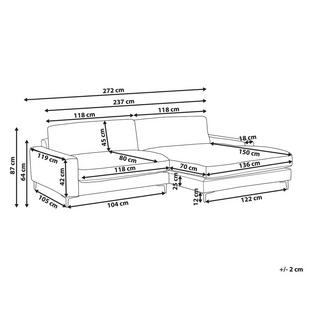 Beliani Canapé d'angle gauche en Tissu chenille Minimaliste MALOY  