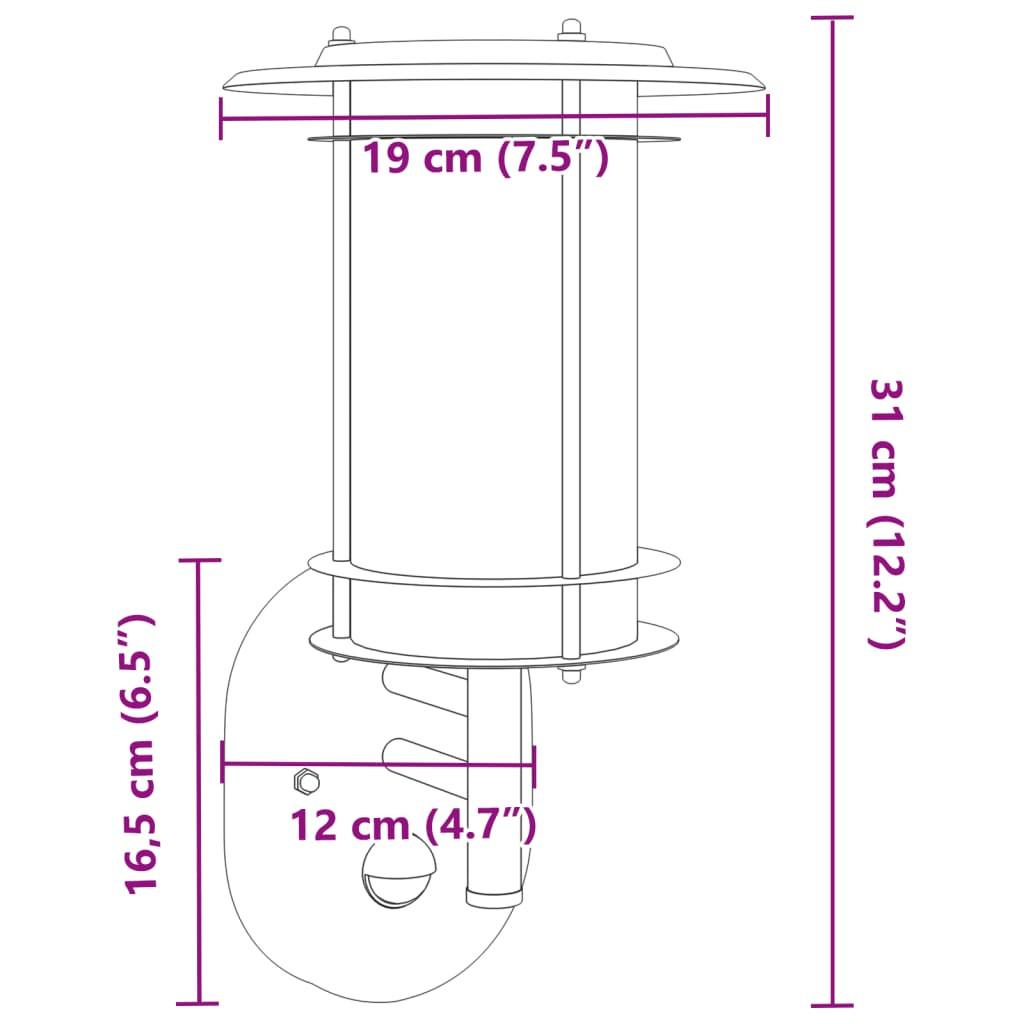 VidaXL Applique murale d'extérieur acier inoxydable  