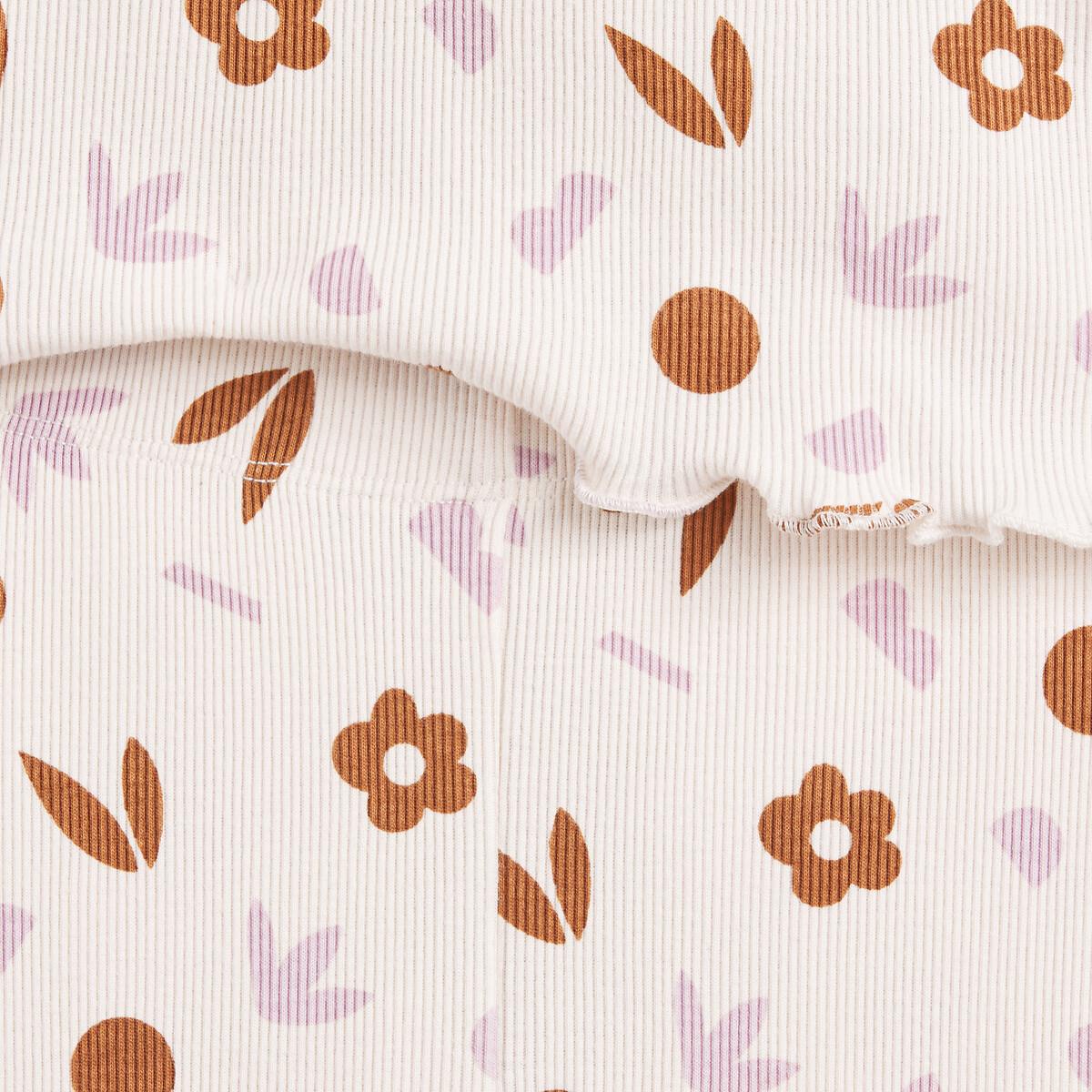 La Redoute Collections  Gerippter Pyjama mit Blumenmuster 