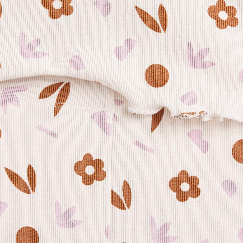 La Redoute Collections  Gerippter Pyjama mit Blumenmuster 