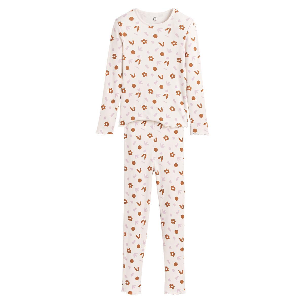La Redoute Collections  Gerippter Pyjama mit Blumenmuster 