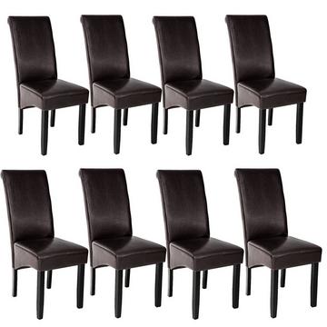 Lot de 8 chaises aspect cuir