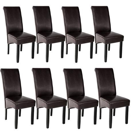 Tectake Lot de 8 chaises aspect cuir  