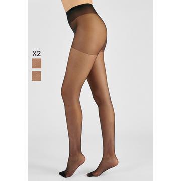 Lot de 2 collants voile, 20 deniers.