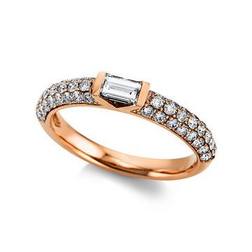 Ring 750/18K Rotgold Diamant 0.92ct.