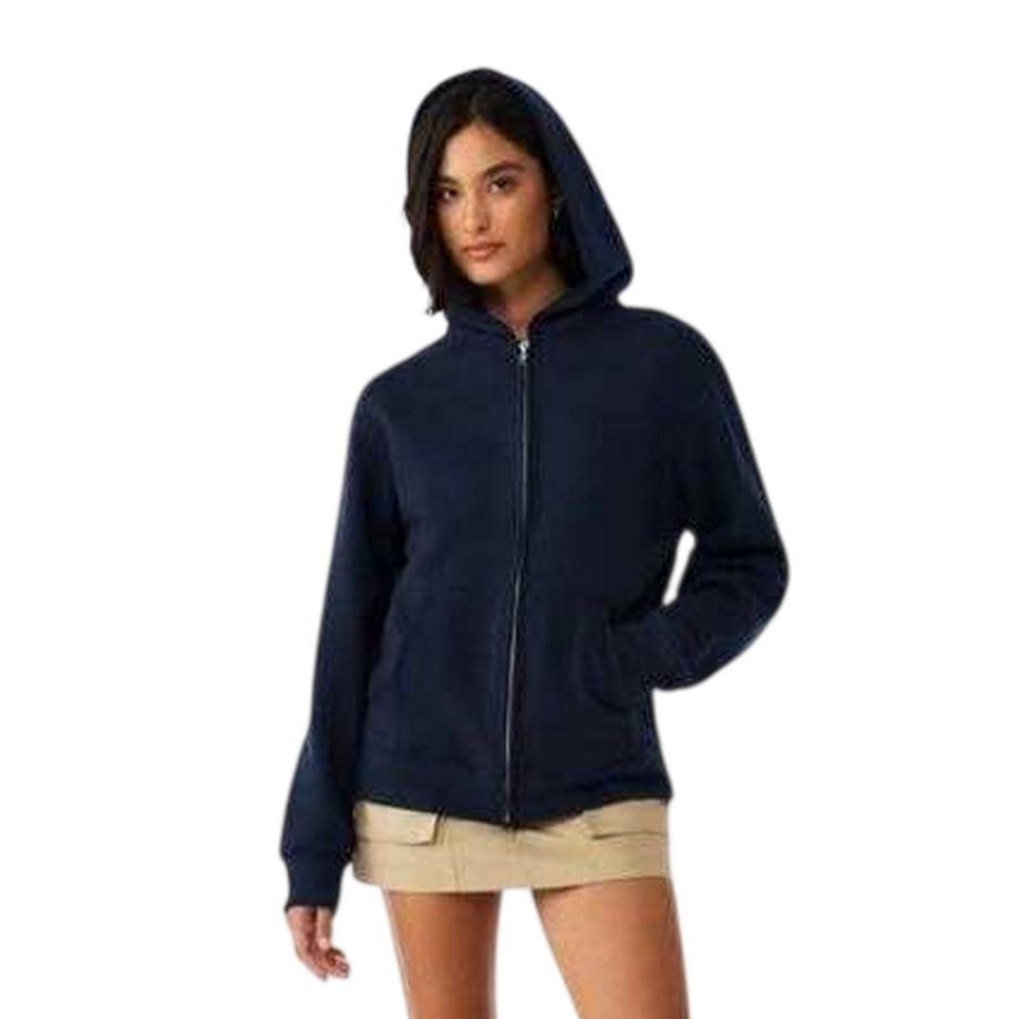 Felpa Con Cappuccio E Zip Intera Pesante