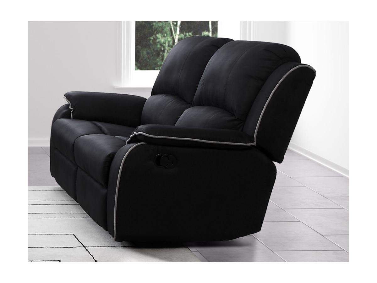 Vente-unique Couchgarnitur Relax Microfaser 3+2 HERNANI  