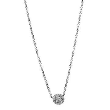 Collier 750/18K Weissgold Diamant 0.1ct. 45 cm