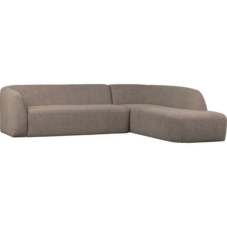 Canapé d'angle Sloping à droite Chenille marron clair chiné 274x225