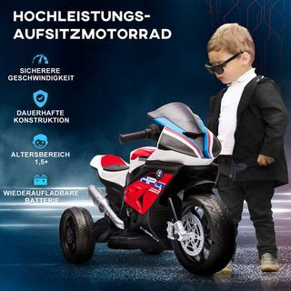 Northio  Motocicletta Elettrica Per Bambini Motocicletta Per Bambini Veicolo Elettrico 6V Triciclo Elettrico Veicolo Per Bambini Con 3 Modalità Musicali 2,5 Km/H Da 18 Mesi Pp Metallo Rosso 