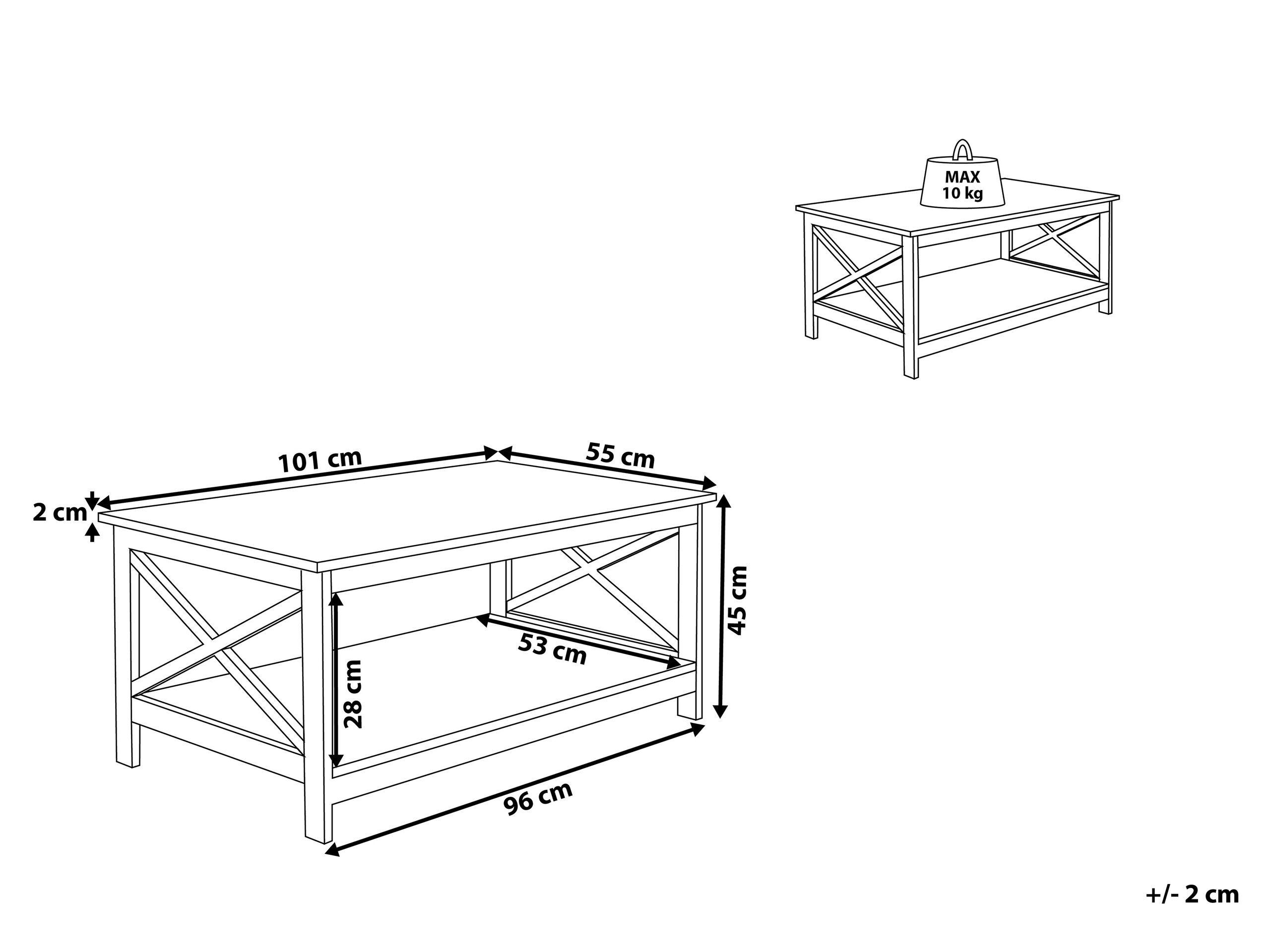 Beliani Couchtisch aus MDF-Platte Rustikal FOSTER  