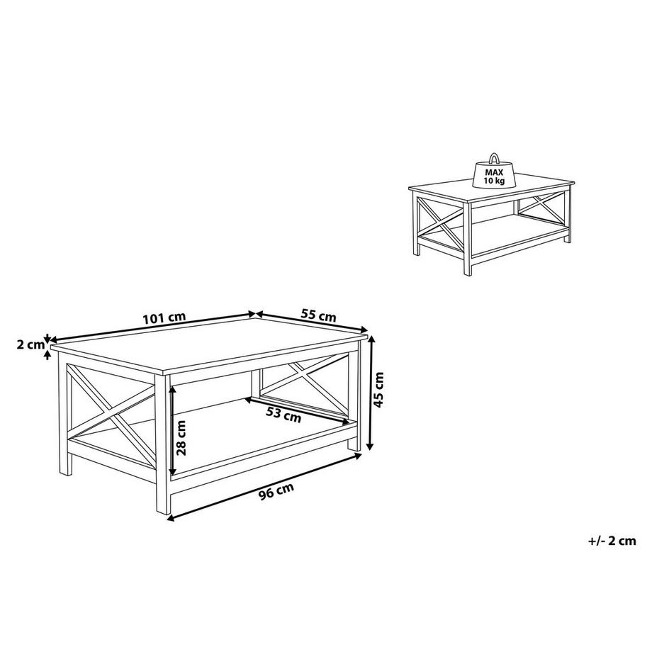 Beliani Tavolino da caffè en Fibra a media densità (MDF) Rustico FOSTER  