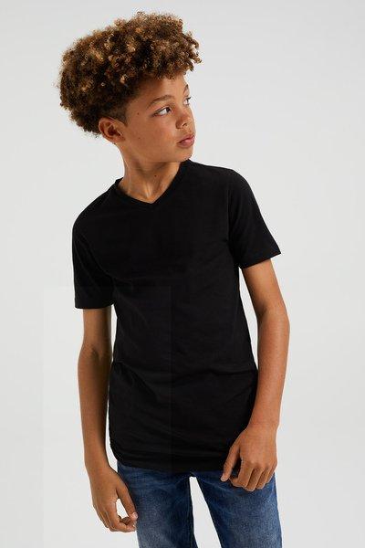 WE Fashion  Jungen-Basic-T-Shirt Mit V-Ausschnitt 