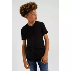 Jungen-Basic-T-Shirt Mit V-Ausschnitt