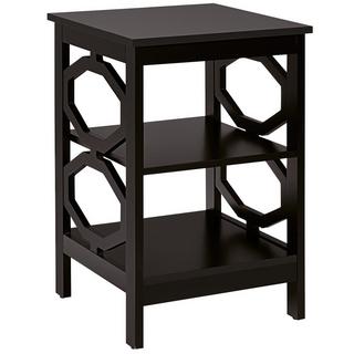 Northix 3 Ebenen Nachttisch OO-förmiger Beistelltisch mit Stabile Struktur 40 x 40 x 61 cm Braun  