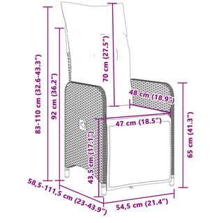VidaXL Gartensessel verstellbar poly-rattan  