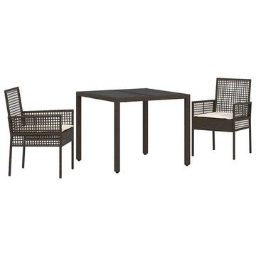 Garten-esszimmer-set poly-rattan