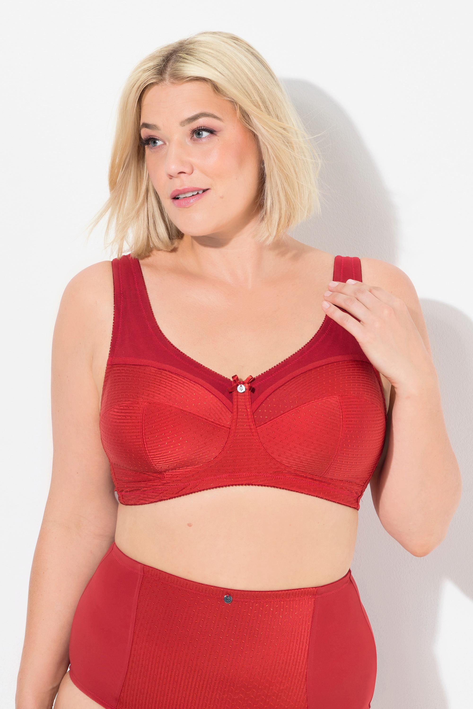 Ulla Popken  Reggiseno sostenitivo modello Kelly senza ferretto e con texture e coppa C-H 