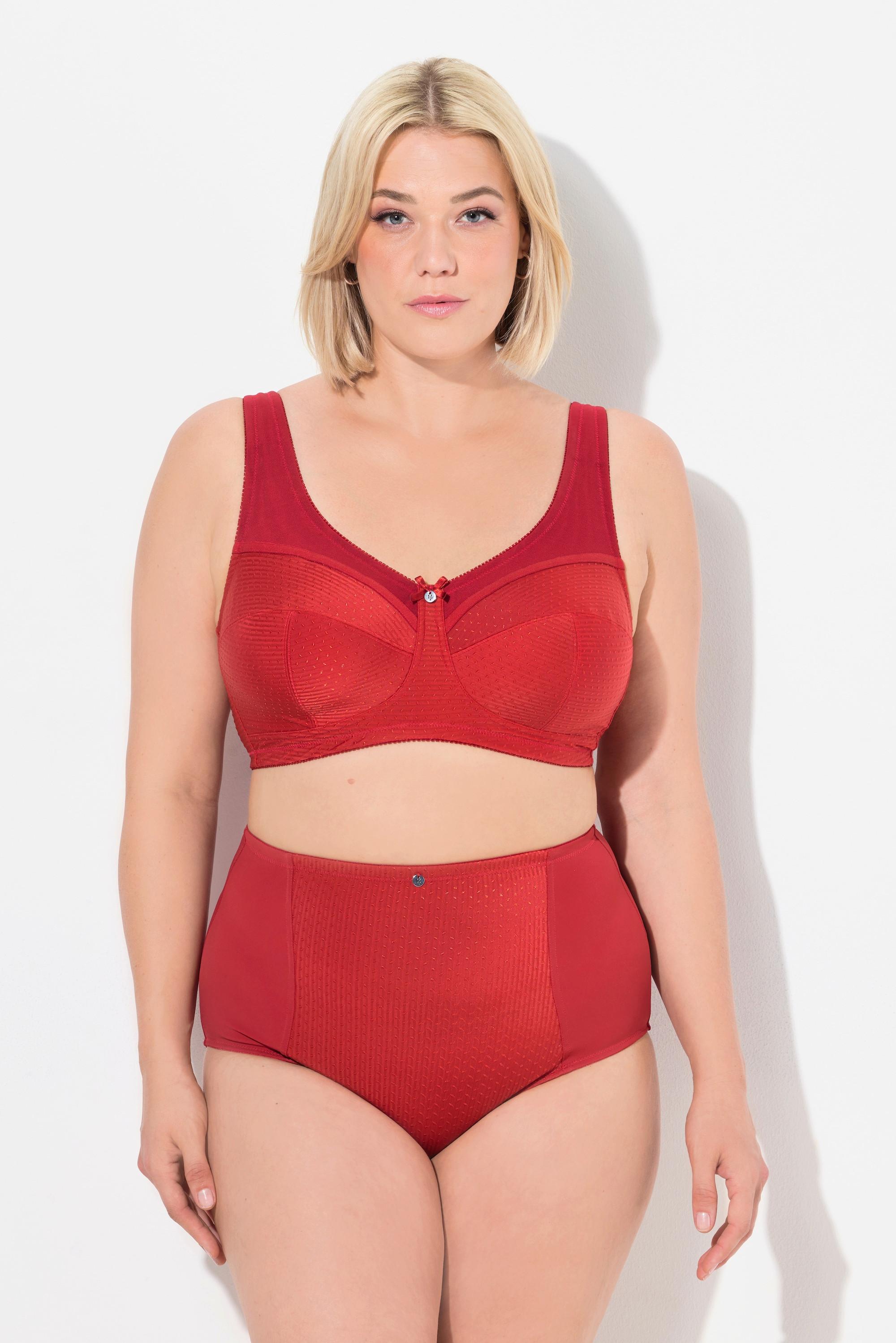 Ulla Popken  Reggiseno sostenitivo modello Kelly senza ferretto e con texture e coppa C-H 