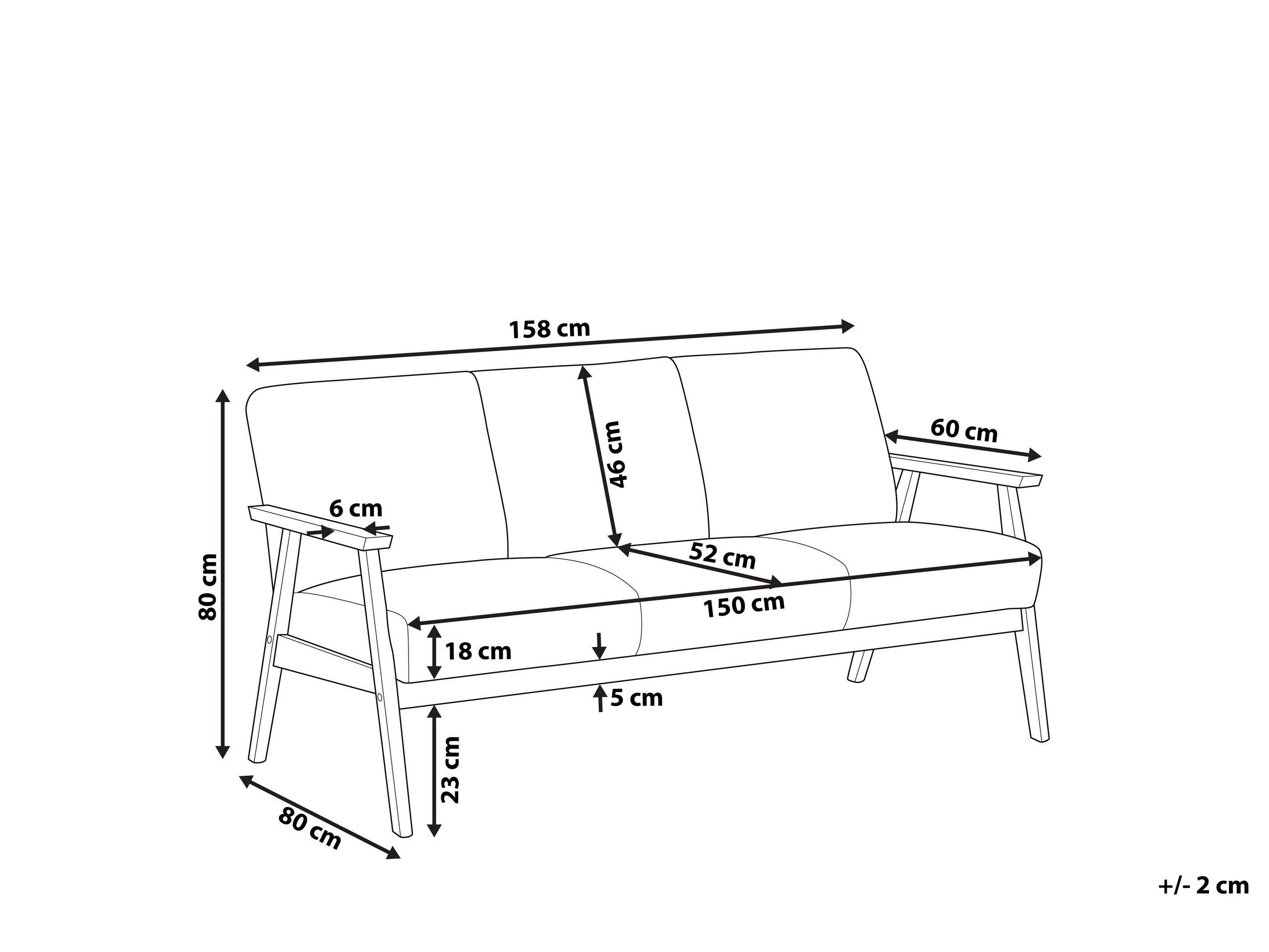 Beliani 3 Sitzer Sofa aus Polyester Retro ASNES  