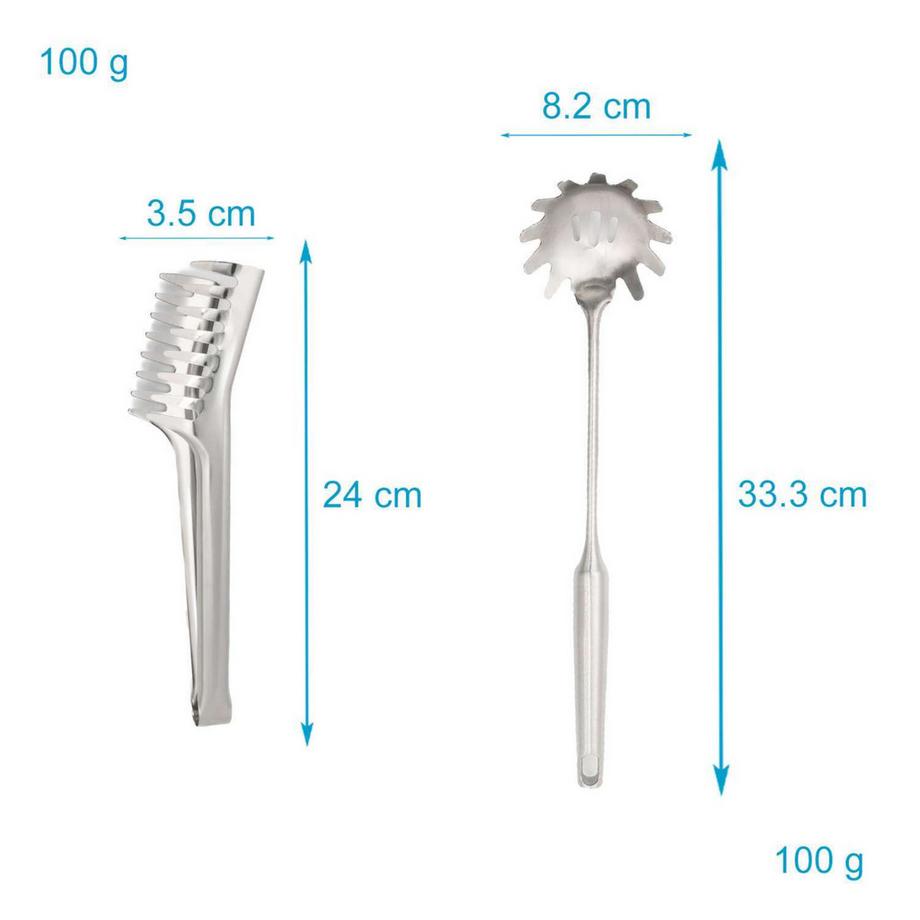 Intirilife Intirilife Ensemble de 2 pièces cuillère à spaghetti et pince à spaghetti  