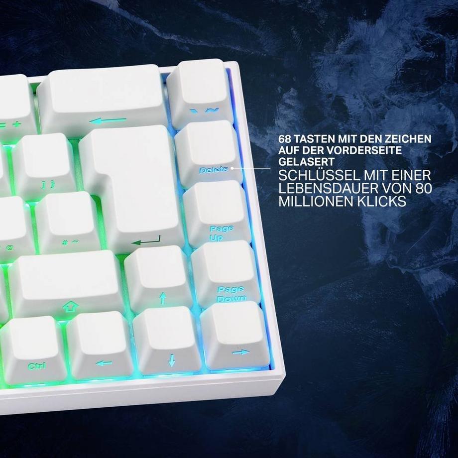 DELTACO GAMING  Clavier de jeu compact et sans fil 65% avec éclairage RGB 