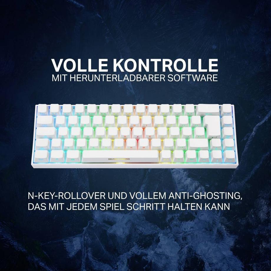 DELTACO GAMING  Clavier de jeu compact et sans fil 65% avec éclairage RGB 