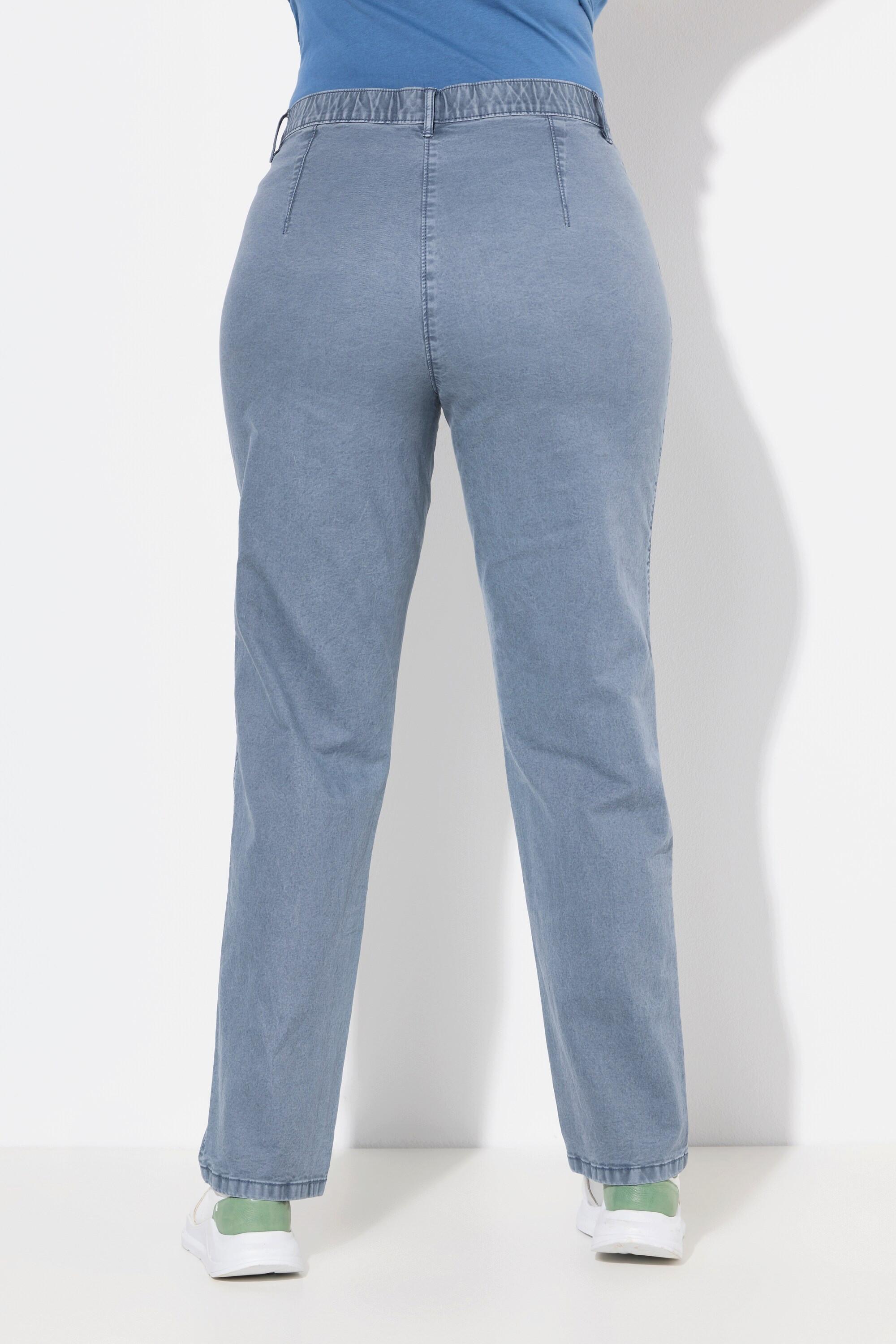 Ulla Popken  Pantaloni elasticizzati modello Mony con taglio della gamba conico e tasche con zip 