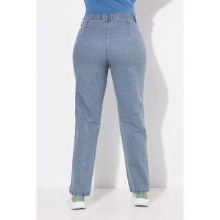 Ulla Popken  Pantalon stretch Mony, jambe légèrement carotte, poches zippées 