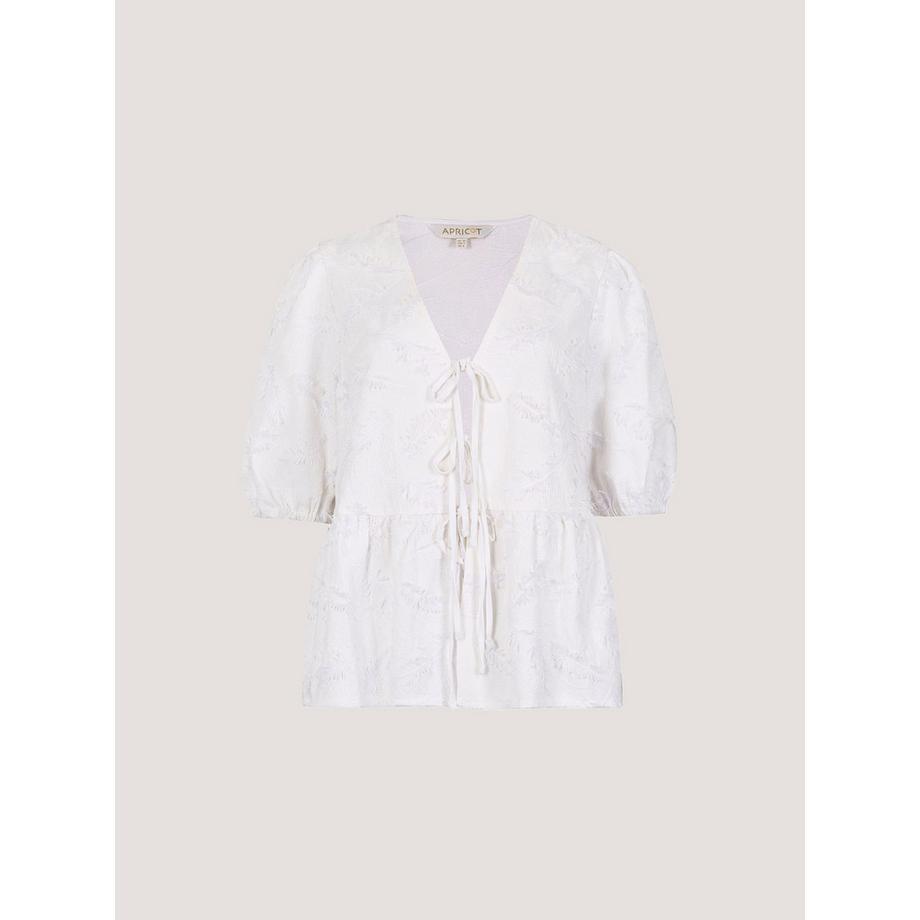 APRICOT Blouse en lin mélangé avec broderie en cils  
