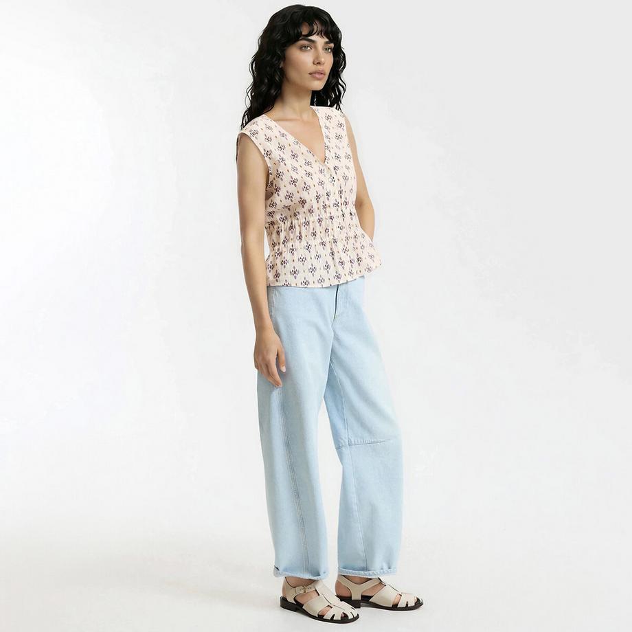 La Redoute Collections Top sans manches col V imprimé  