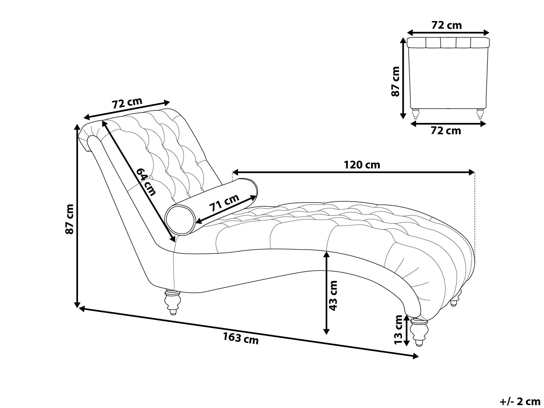 Beliani Chaiselongue aus Samtstoff Glamourös MURET  