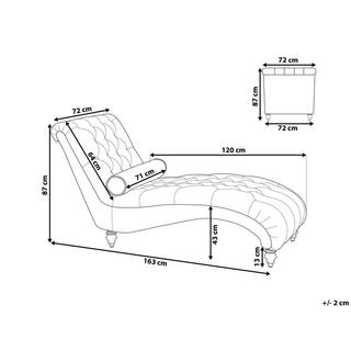 Beliani Chaiselongue aus Samtstoff Glamourös MURET  